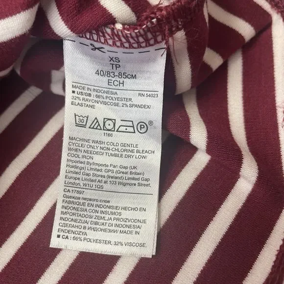 Banana Republic Shirt Womens XS Red White Striped Button Sleeves Casual Stretch - Picture 5 of 8